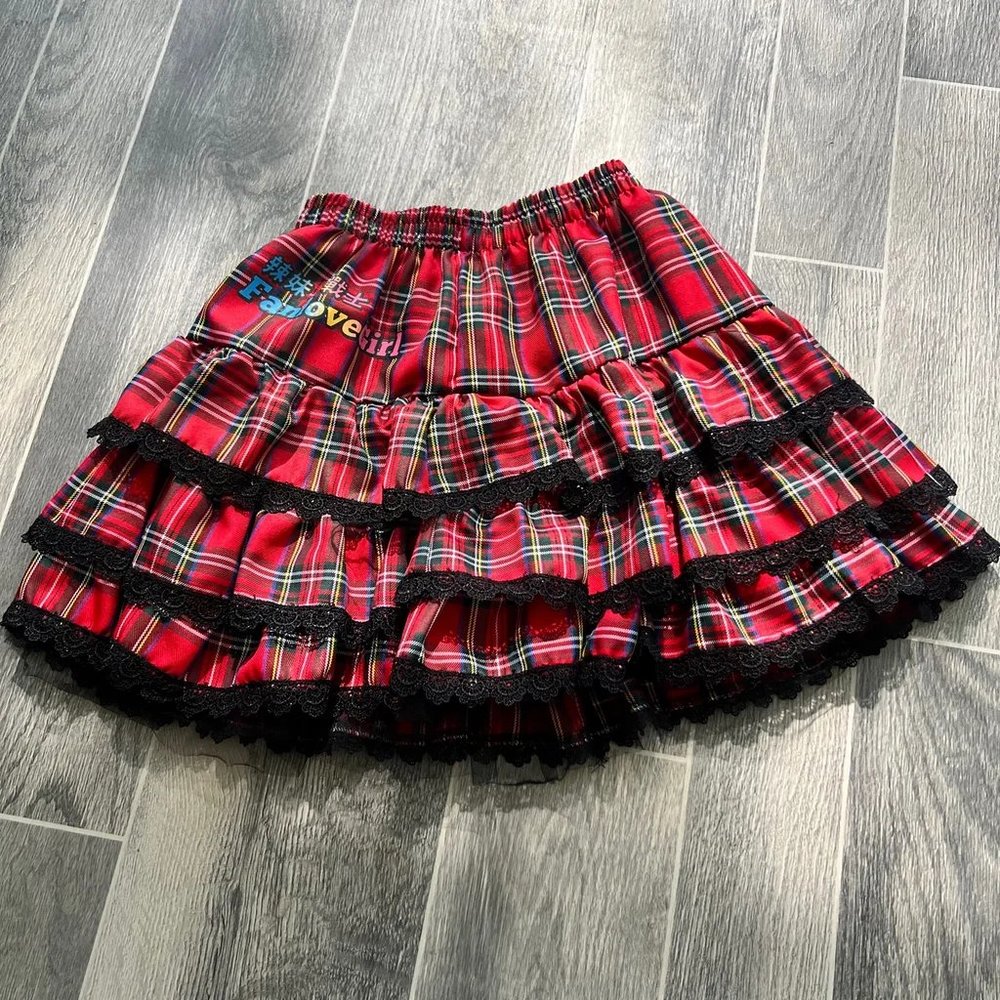 Gothic doll plaid skirt